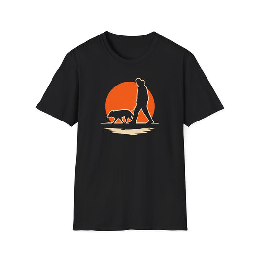 Evening Dog Walk Silhouette Unisex T-Shirt