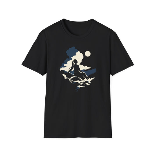 Woman Resting Under Moon Unisex T-Shirt