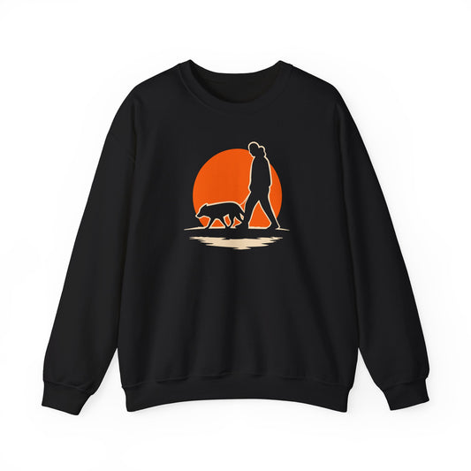 Evening Dog Walk Silhouette Unisex Sweatshirt