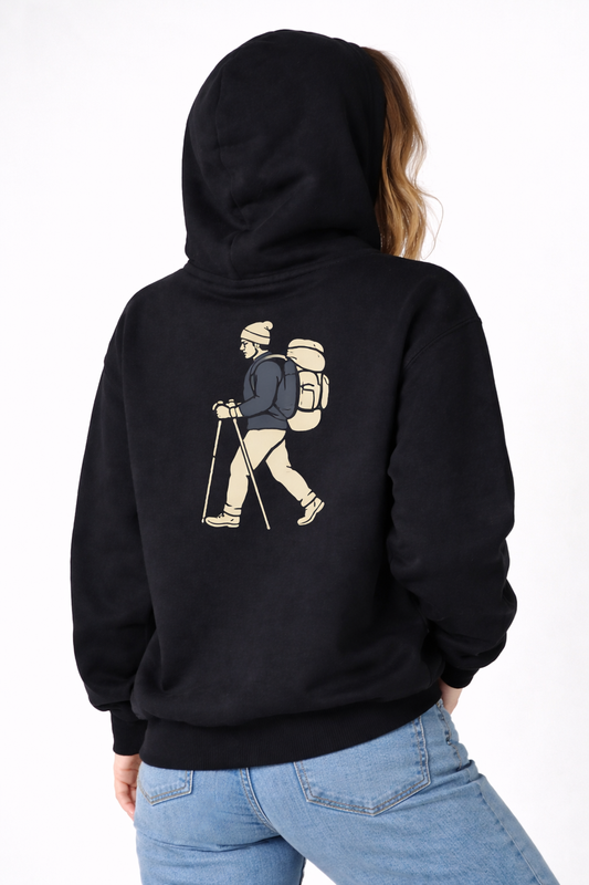 Trail Ready Hiker with Trekking Poles Unisex Hoodie