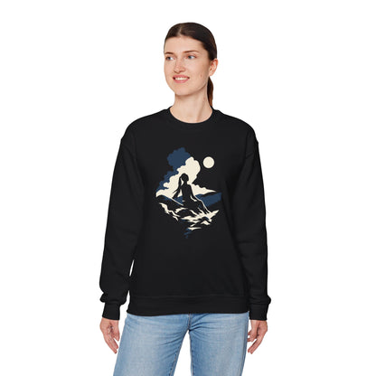 Woman Resting Under Moon Unisex Sweatshirt